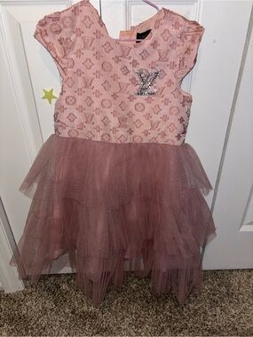 Louis Vuitton Pink Layered Tulle Party Dress for Girls